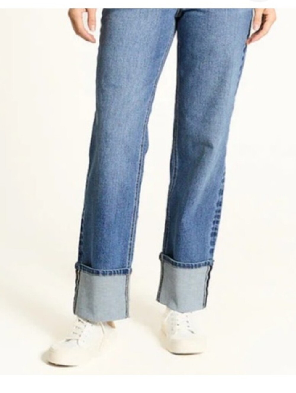 Oat New York High Rise Cuffed Wide Leg Jeans size 8